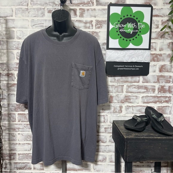 Carhartt Men's Gray Pocket T-Shirt - Picture 1 of 6